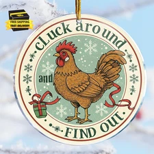 Chicken Christmas Ornaments - Chicken Coop Run - Chicken Decor - Christmas Ornam