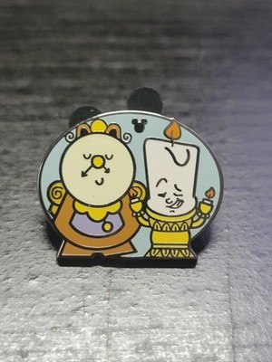 Disney WDW 2019 Hidden Mickey Disney Duos Pin Cogsworth Lumiere