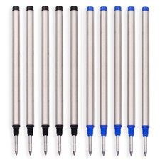 5 Pack Blue  5 Pack Black - Compatible with Mont Roller Pen Ink Refills - Fi...