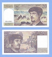 FRANCE 20 francs Debussy 1980 Petit numéro A.001 PrNEUF