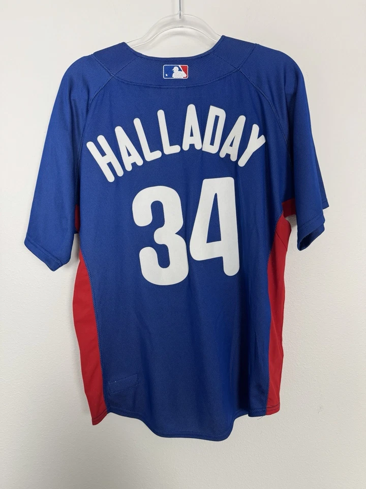 Philadelphia Phillies Roy Halladay Jersey Medium 40 Mitchell & Ness 2010 BP - Image 2 of 4