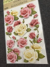 Pink Roses Sticker Sheet Crafters Square  Beautiful White Rose Flower Stickers