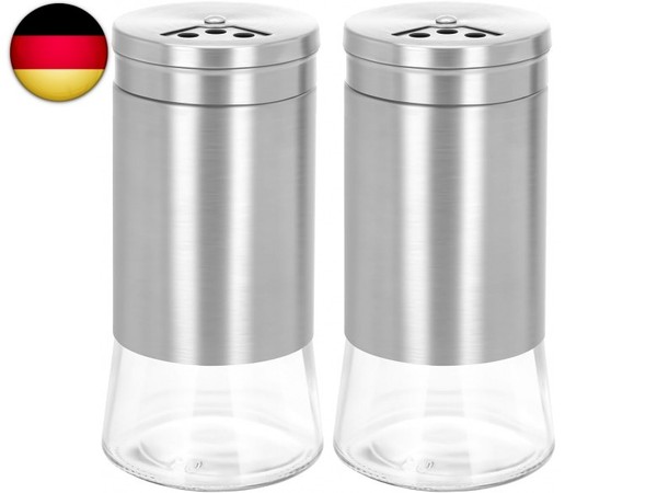 Salz Und Pfefferstreuer Mit Edelstahl Einstellbaren LöChern Deckel 2Er Set-image