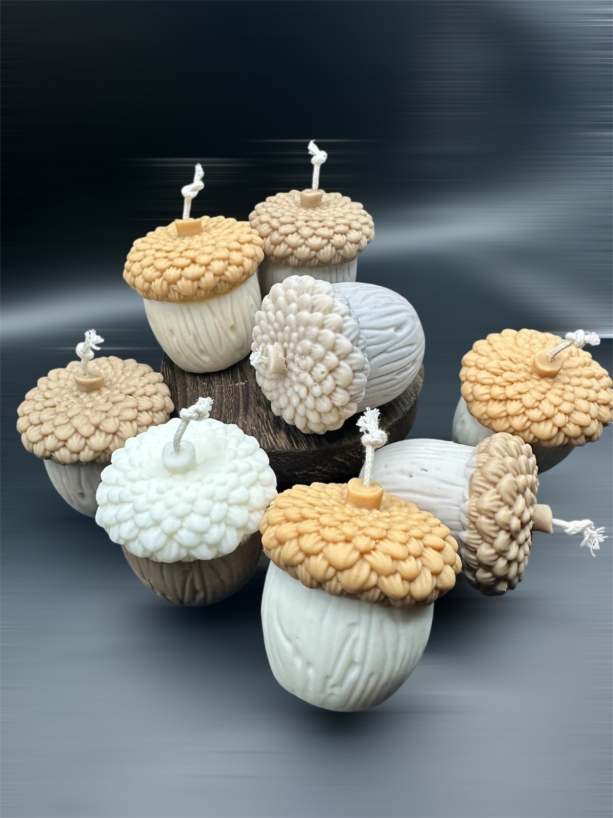 Bougies fait main parfumees lot de 3 glands pour une deco d automne cocooning