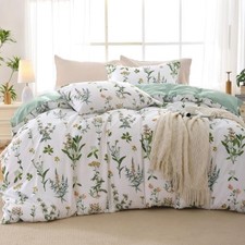 Duvet Cover King Size, King 104"x90" 04 - Green Flower No Comforter
