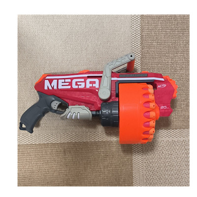 NERF MEGA Magnus Dartblaster Rot/Orange mit Trommelmagazin, mit 20 Patronen 