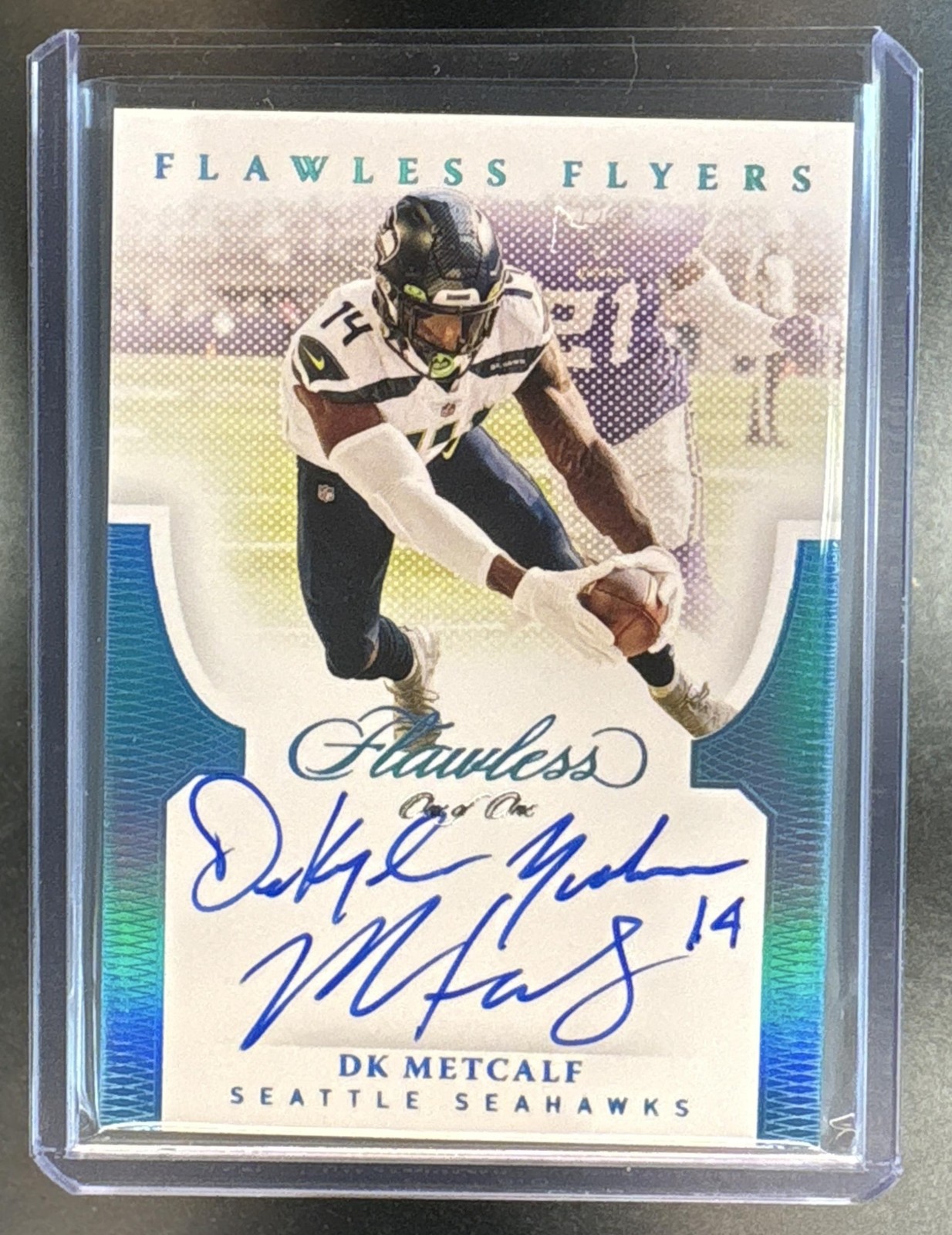 2021 Panini Flawless DK Metcalf #FLY-DKM Flyers Auto Platinum 1/1