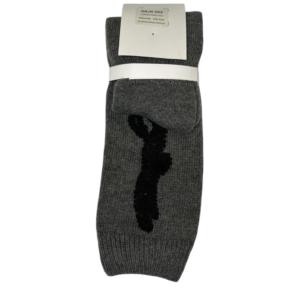 NUEVO CON ETIQUETAS Calcetines Natori Negro Y Gris Bota Topper Talla Única Hasta la Rodilla Foto 2 de 4