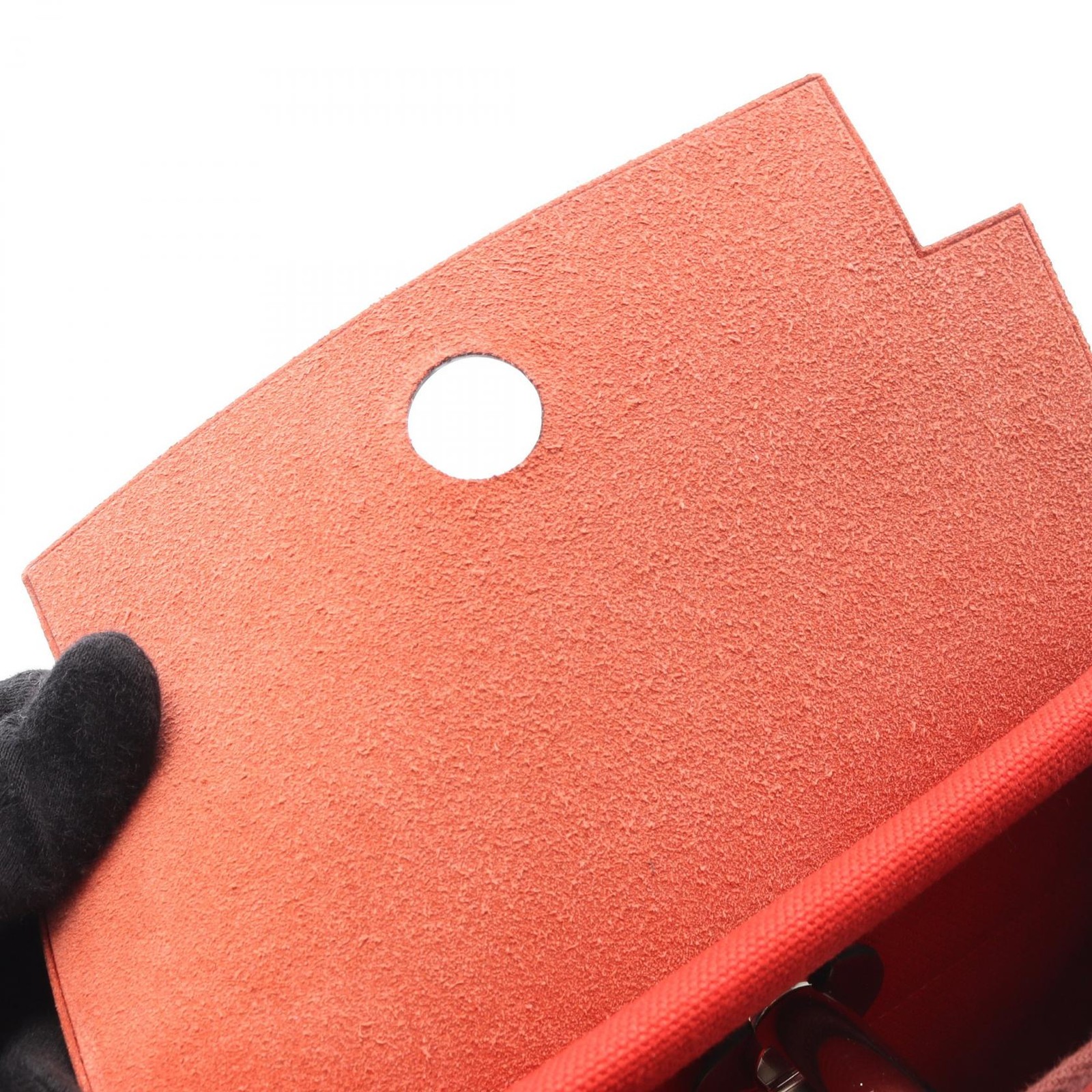 HERMES Herbag Zip Mini Shoulder crossbody Bag K Toile Military hunter red SHW thumbnail 7