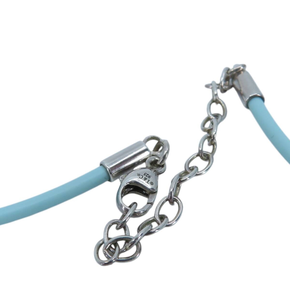 ティファニー ブルー ラバー シルバー ネックレス SV925 YO271B Extremely Rare Tiffany Co. Blue Rubber Silver Necklace Sv925