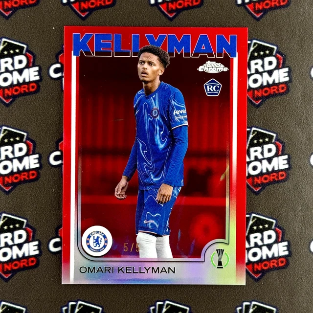 Omari Kellyman /5 RC Rookie Red Chelsea 106 - 2024-25 TOPPS Chrome UCC Ebay 1/1
