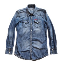 Dsquared2 junior camicia manica lunga in jeans cotone uomo DQ01S9 jeans tg.16