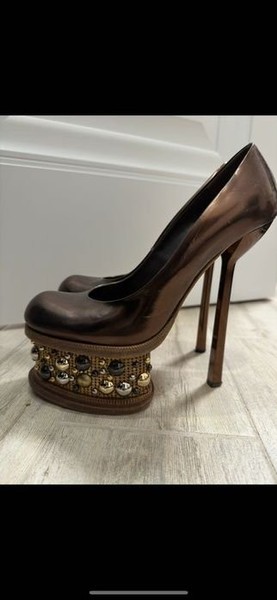 Women Gianmarco Lorenzi Heels Brown Leather 38