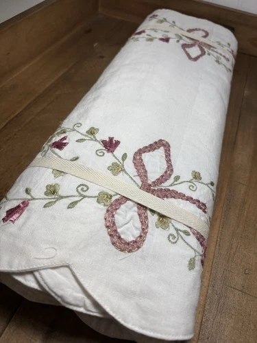 Pottery Barn LoveShackFancy Embroidered Bow Table Runner - Thumbnail 3