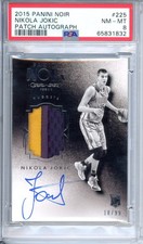 2015 Panini Noir #225 Nikola Jokic Rookie Patch Auto RPA /99 PSA 8 NM-MT