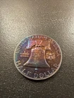1962 franklin Silver  half dollar Rainbow Toned