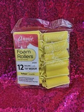 Annie Size Medium 7/8" Yellow 12pk Foam Rollers