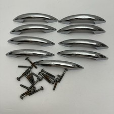 Vintage Chrome Cabinet Drawer Handles Pulls Kitchen Lot Of 9 w Screws Lot 2