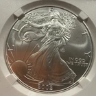 2002 $1 American Silver Eagle NGC MS70 John Mercanti Hand-Signed Label 040209