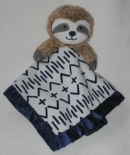 Cloud Island Sloth Security Blanket Baby Lovey White Navy Blue Target