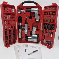 🔧 MasterGrip 71-Pc Pneumatic Air Tool Set Impact Ratchet Grinder Hammer Case