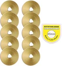 Titanium Coated Rotary Cutter Blades 45mm 10 Pack Replacement Blades... 
