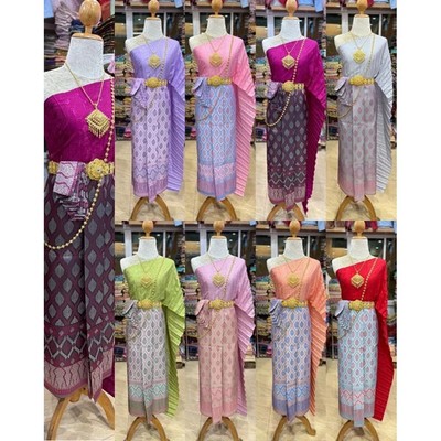 1 SET Pastel Colour Thai Costume Any Occasion ฺUnique Pattern NEW Style Festival