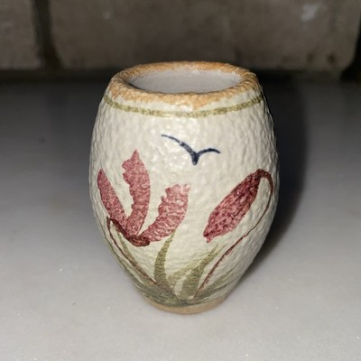 Vintage Mini kleine Keramik Zypern Vase. Handarbeit Keramik Floral. 6 cm hoch sehr guter Zustand