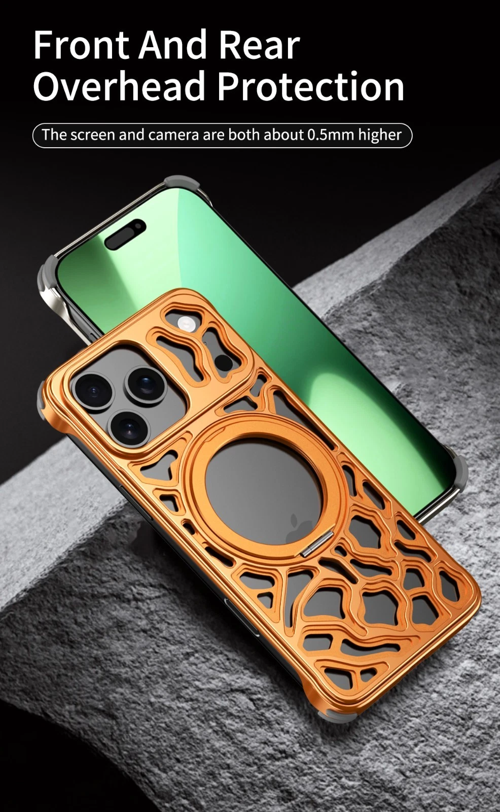 磁性金属无框防震可支撑手机壳 适合 iPhone 17 16 15 Pro Max - 第 8 张/共 20 张