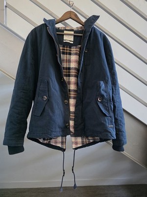 PARKA LONDON - Parka Hooded Zip & Button Down / Mens / Blue / Medium