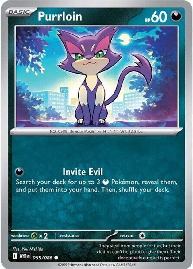 Pokemon Purrloin (55/330) White Flare DMG