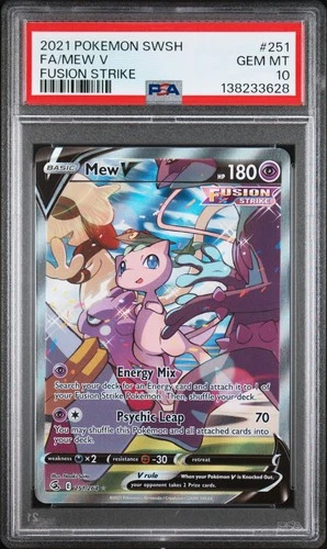2021 POKEMON SWORD & SHIELD FUSION STRIKE #251 FULL ART/MEW V PSA 10