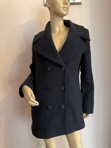 Women Hallhuber Coat Navy Wool 38