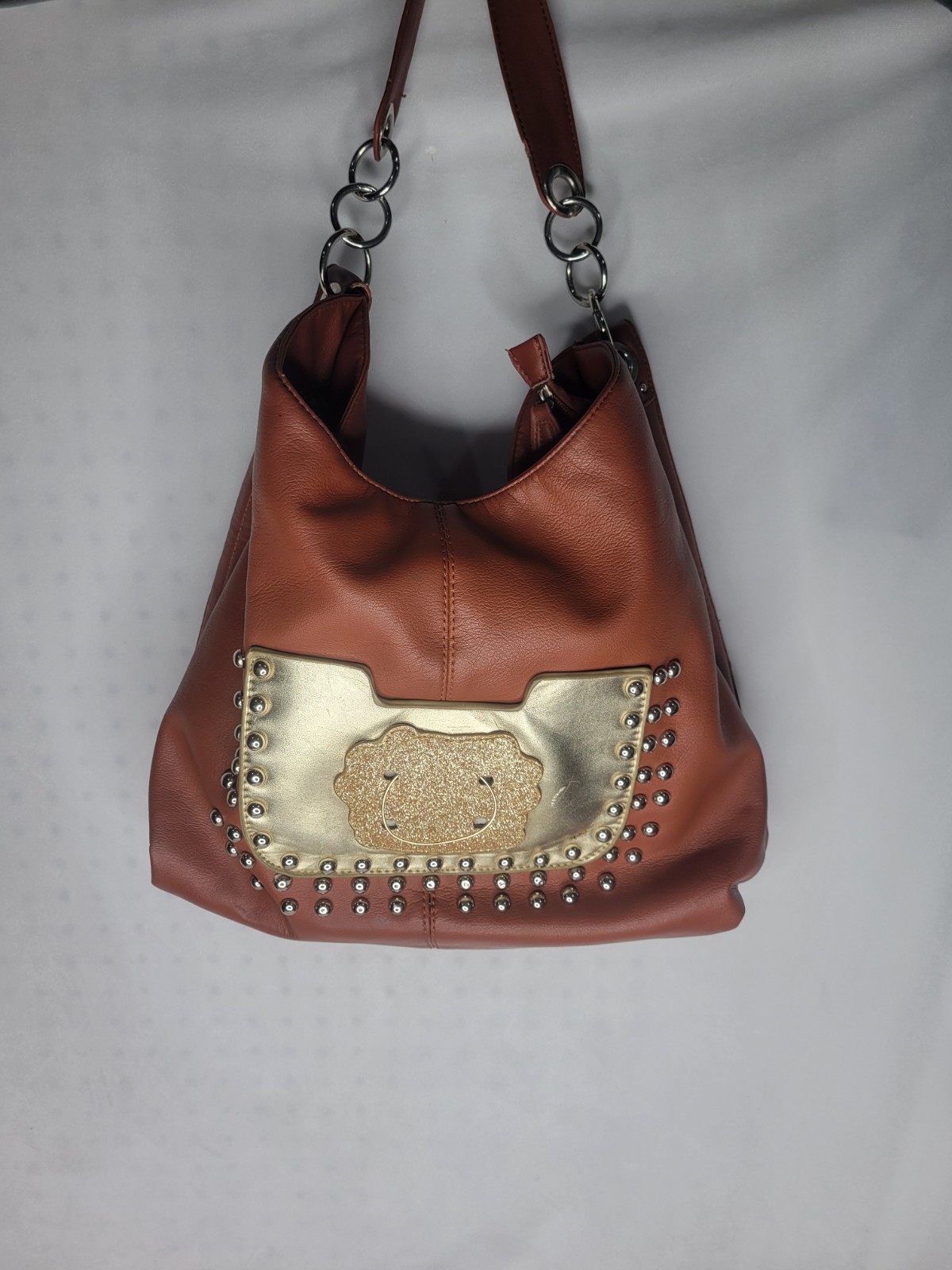 Betty Boop Leather Shoulder Strap Womens Purse Handbag Gold Vintage