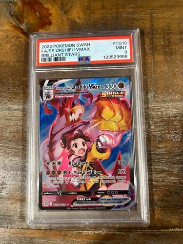 POKEMON 2022 Brilliant Stars Full Art Single Strike URSHIFU Vmax #TG19 PSA 9