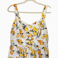 Free Assembly Cotton Midi Dress, Lemon Print , Size M