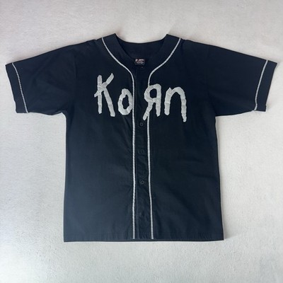 Vintage Korn Issues 00 Giant Black Button-Up Baseball Jersey Shirt
