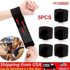 5PC Adjustable Sports Wrist Band Brace Wrap Support Strap Carpal Tunnel Bandage