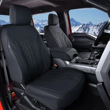 Truckiipa Front Seat Covers for Jeep Wrangler, Full Coverage Leather Car Seat...