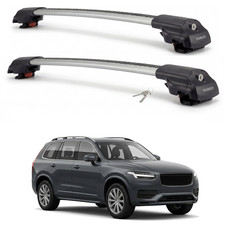 Roof Rack Cross Bars For Volvo Xc90 2016-2026 Aluminum Silver Pair 220lb Roof Rack Cross Bars For Volvo Xc90 2016-2026 Aluminum Silver Pair 220lb