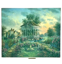 Enchanted Garden Hand Touched Oil Paint Signed By Dennis Patrick Lewan Canvas