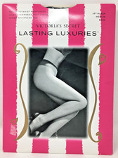 NIP Victoria's Secret Lasting Luxuries Control Top Pantyhose Jet Black Size M