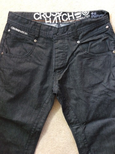 MEN'S CROSSHATCH DENIM JEANS DARK DENIM JEANS W 32" I/L 32" - Picture 3 of 12