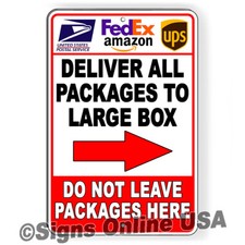 Deliver All Packages To Large Box Arrow Right Sign Or Decal 6 SIZES delivery