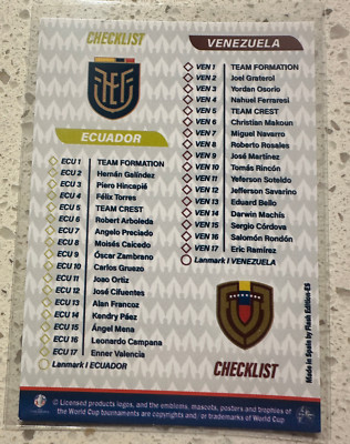 2024 Copa America Flash Edition Checklist Usa Jamaica Ecuador Venezuela