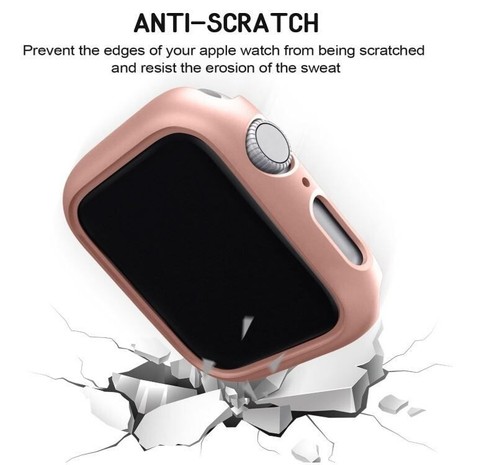 Boîtier pare-chocs rigide pour PC Apple Watch Series 10 42 mm noir/or rose/argent/clair 4 PC - Photo 3/5