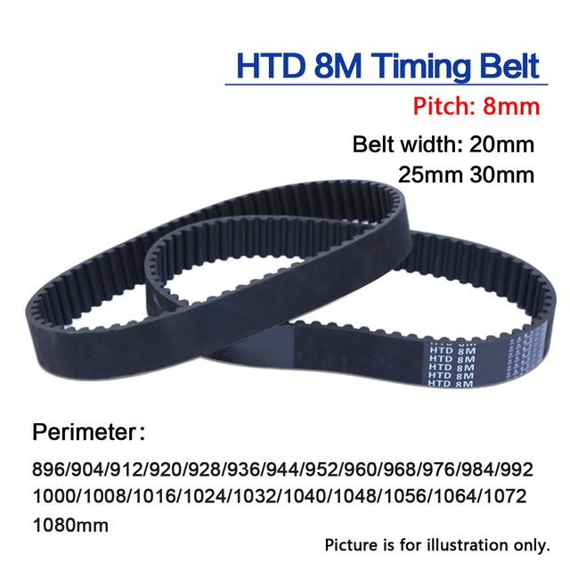 HTD 8M Timing Belt 8961080mm Length 8mm Pitch Closedloop Belt Width