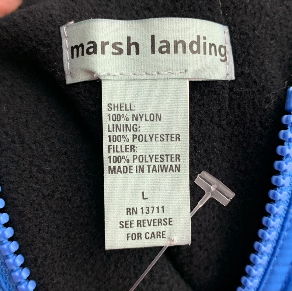 Chaleco Marsh Landing Talla Grande Reversible Azul Negro Bolsillos Polares Con Capucha NUEVO Foto 4 de 4