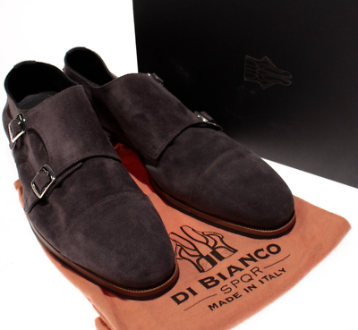 Di Bianco NWB Isernia Suede Double Monk Strap Dress Shoes 