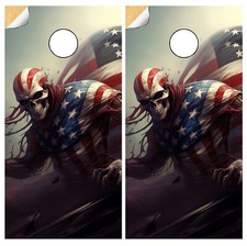 C315 Skeleton Cornhole Board Wraps LAMINATED Wrap Decals Vinyl Sticker Skins
